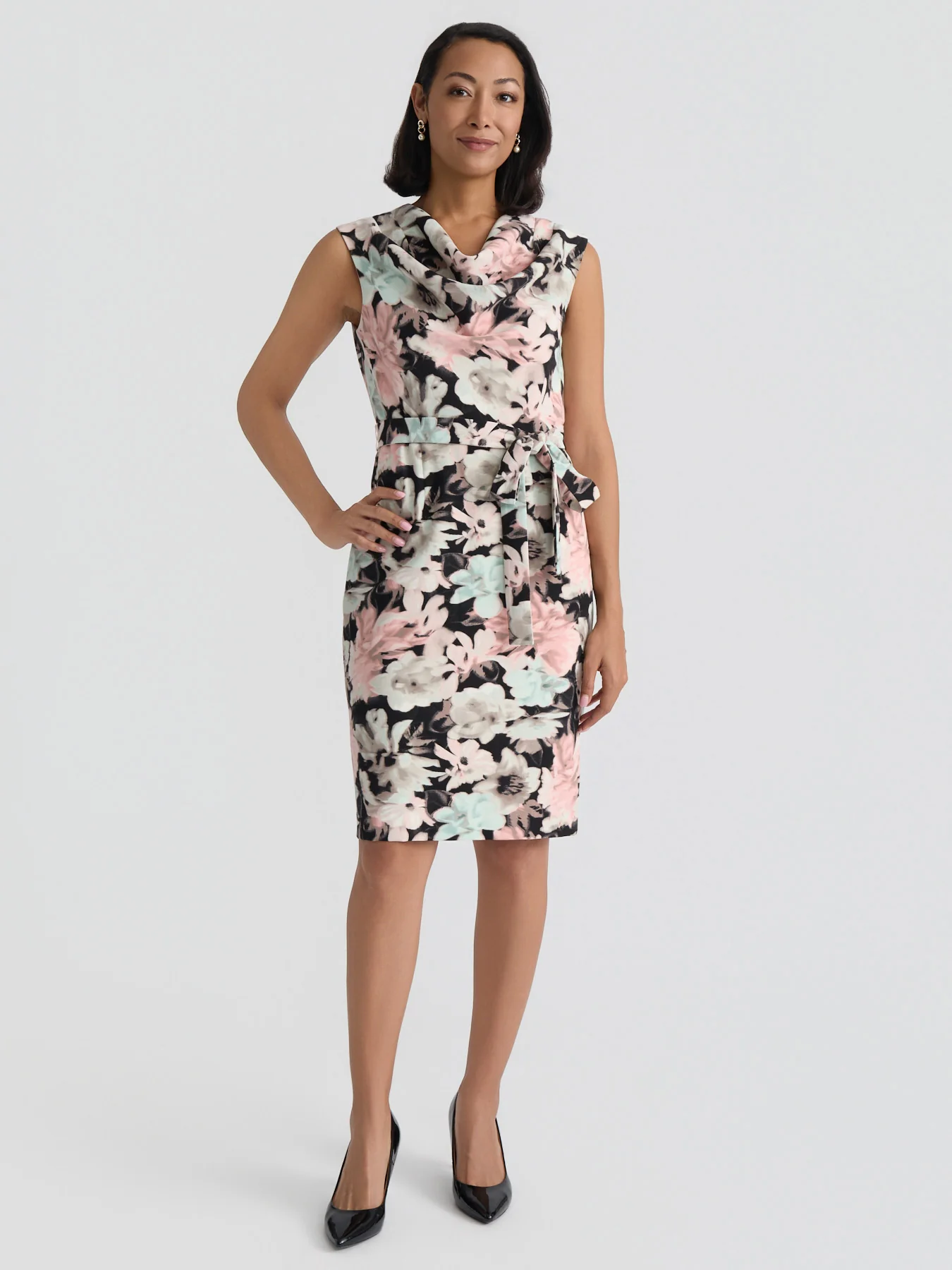 Printed Scuba Sheath Dress