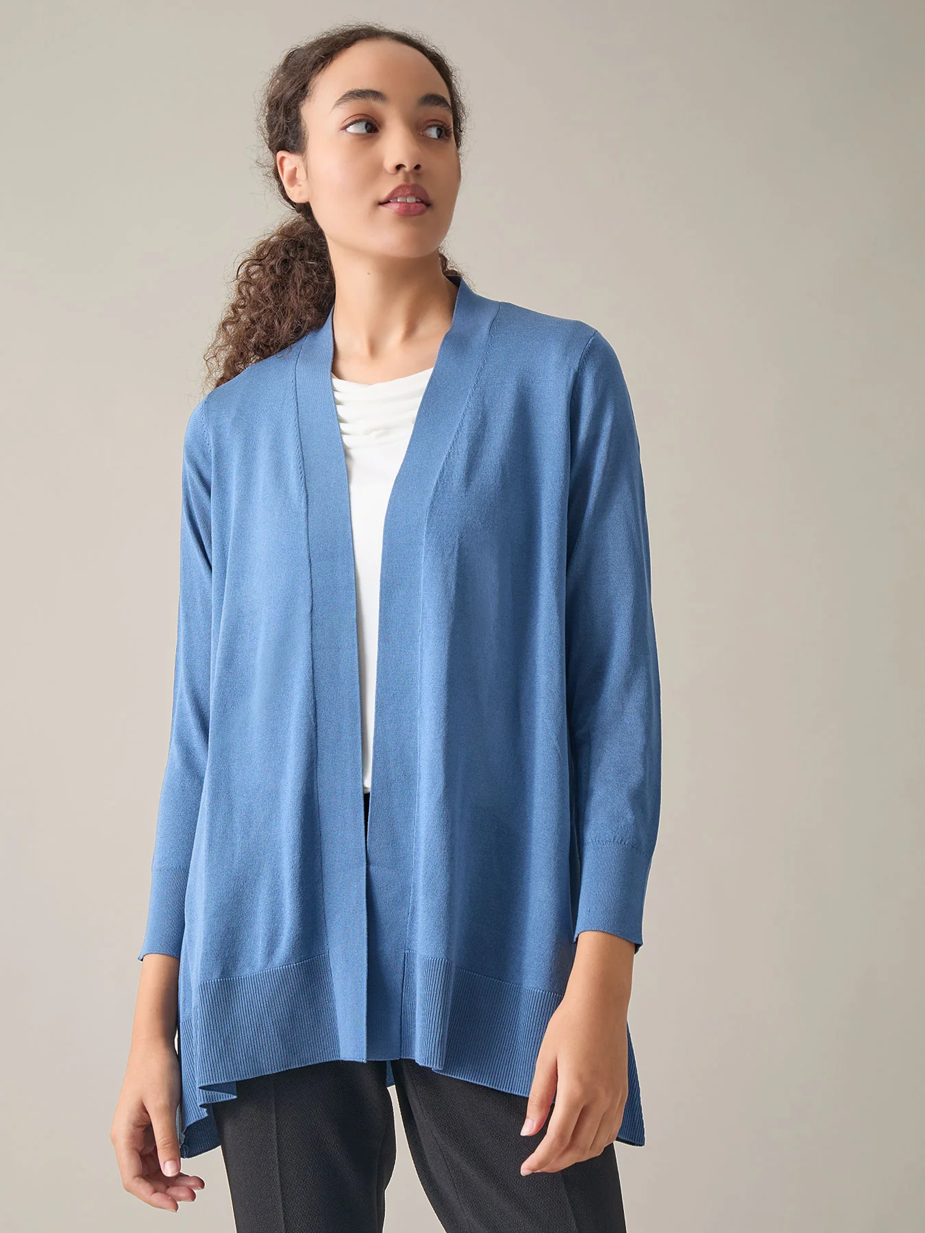 Relaxed Open Front Cardigan