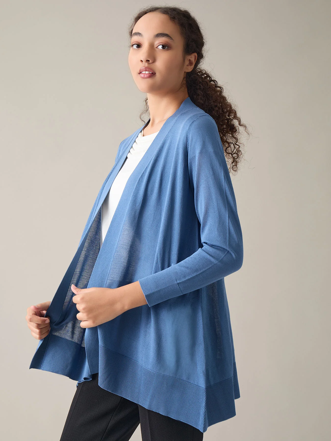 Relaxed Open Front Cardigan - Image 2