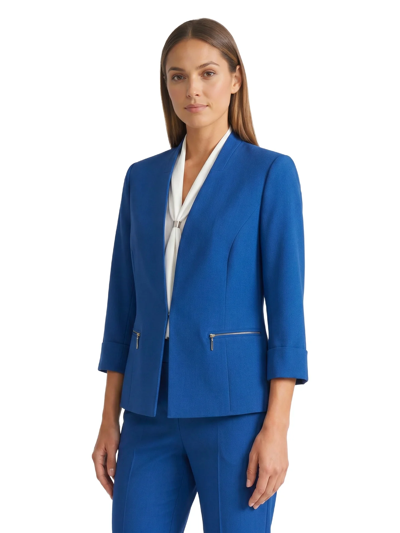 Rolled Sleeve Jacket, Stretch Crepe - Image 4