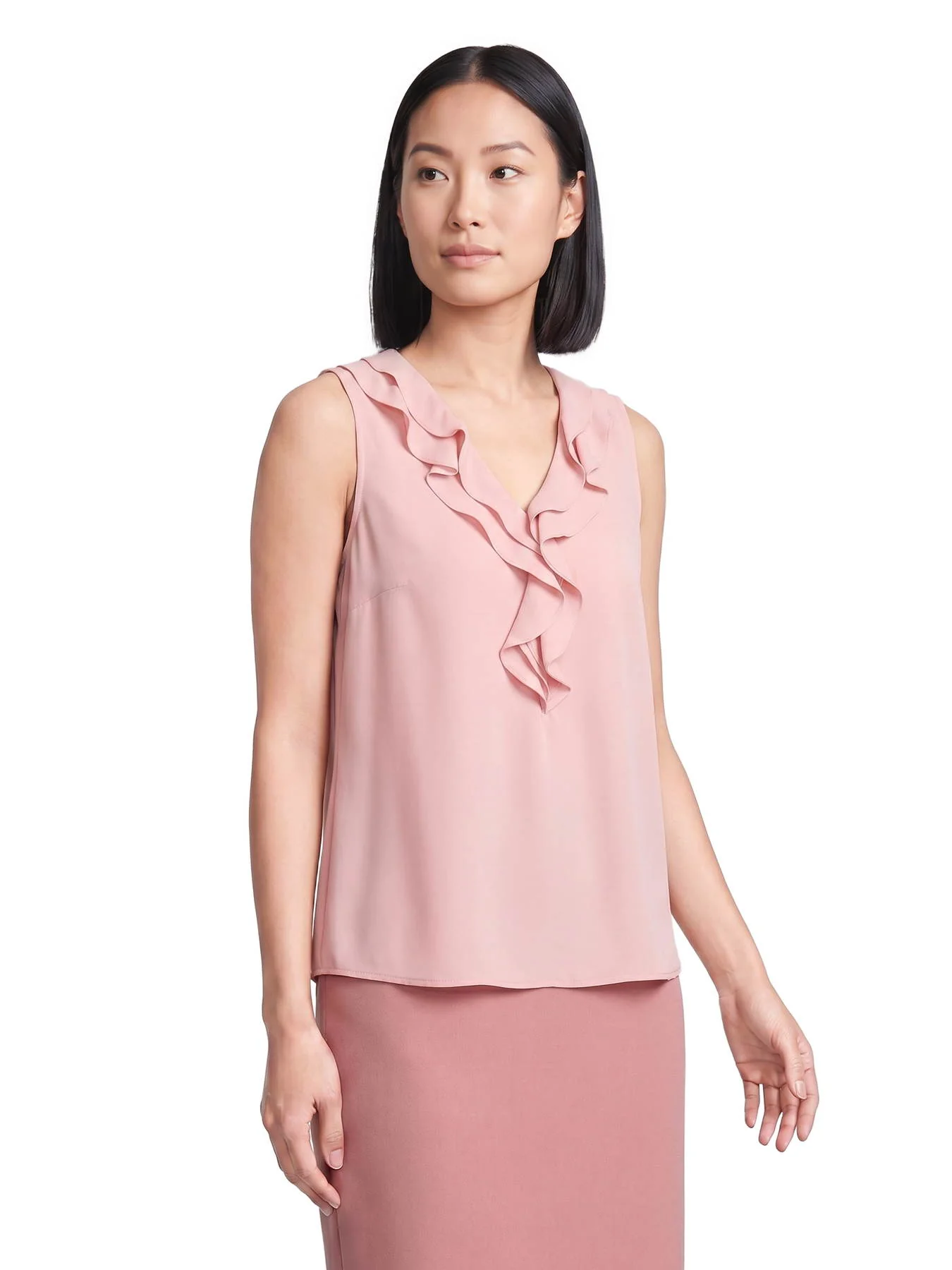Ruffle Collar Sleeveless Blouse - Image 3