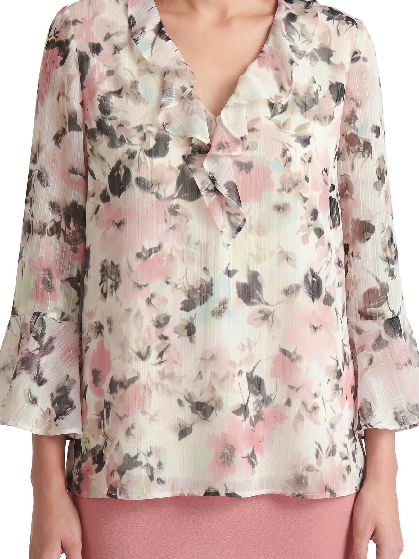 Ruffle Neck Flounce Sleeve Blouse - Image 4