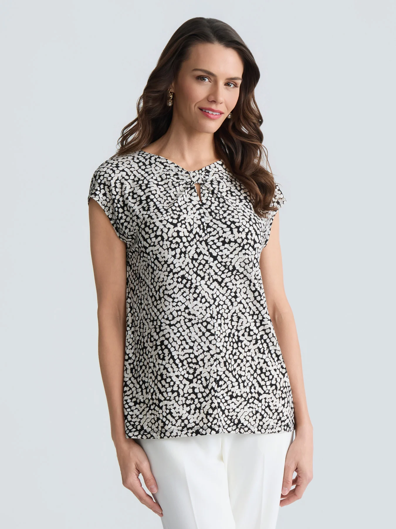 Plus Scrunch Knot Neck Top