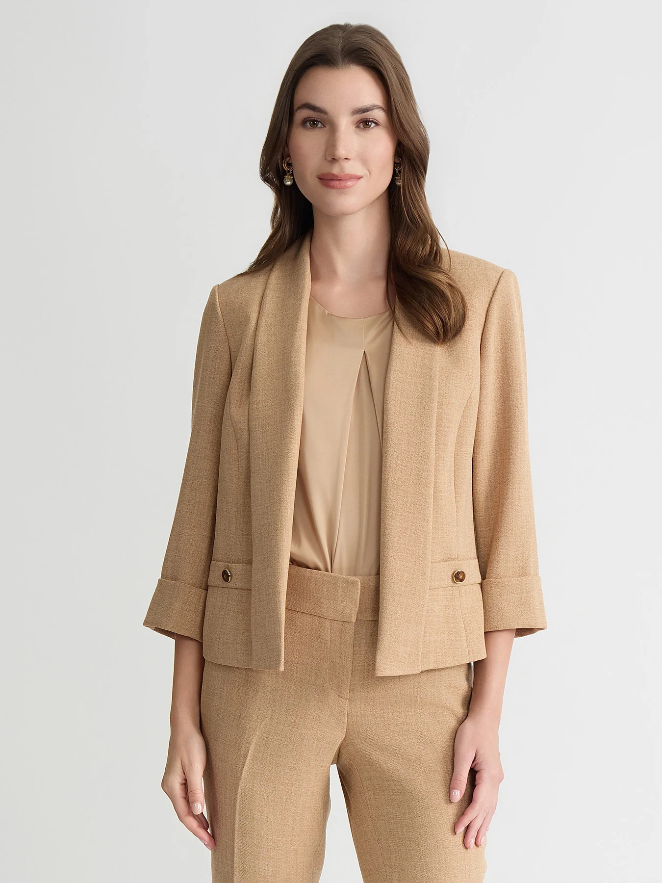 Shawl Collar Jacket, Stretch Crepe