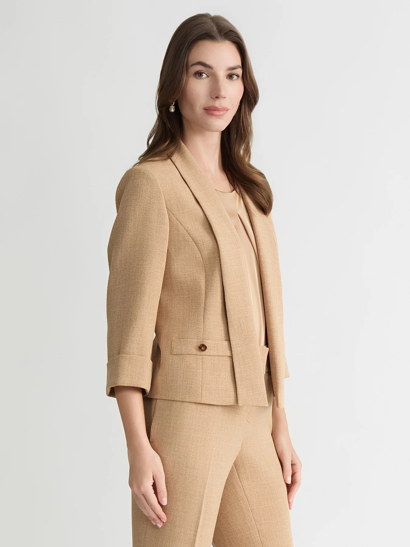 Shawl Collar Jacket, Stretch Crepe - Image 2