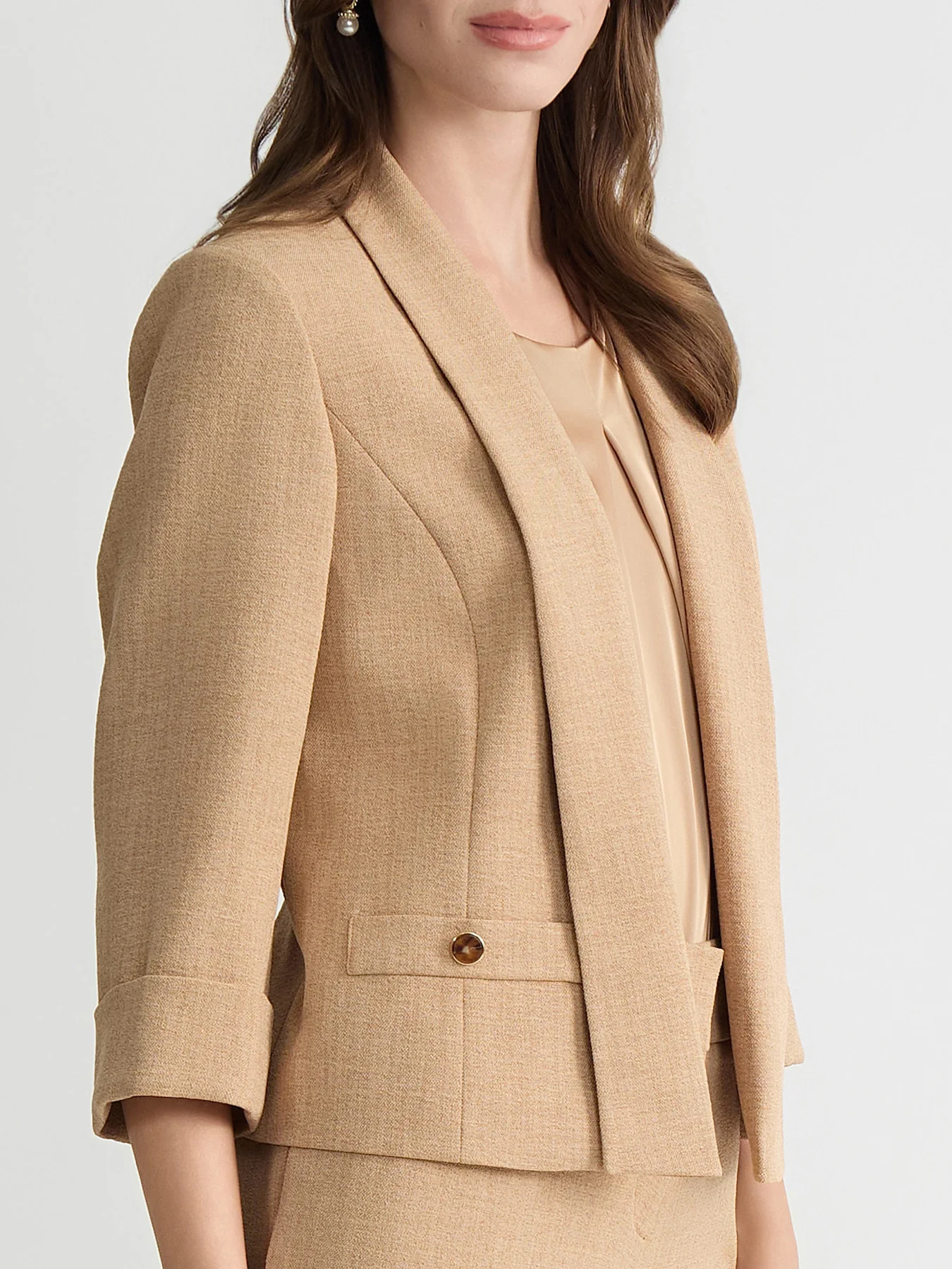 Shawl Collar Jacket, Stretch Crepe - Image 4