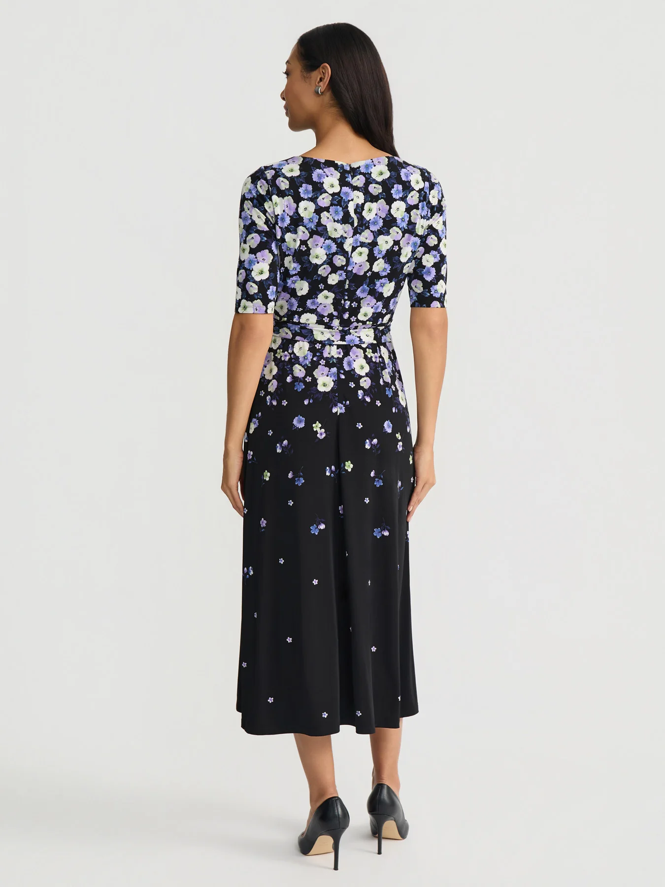 Short Sleeve Fit-and-Flare Dress, Everyday Knit - Image 2
