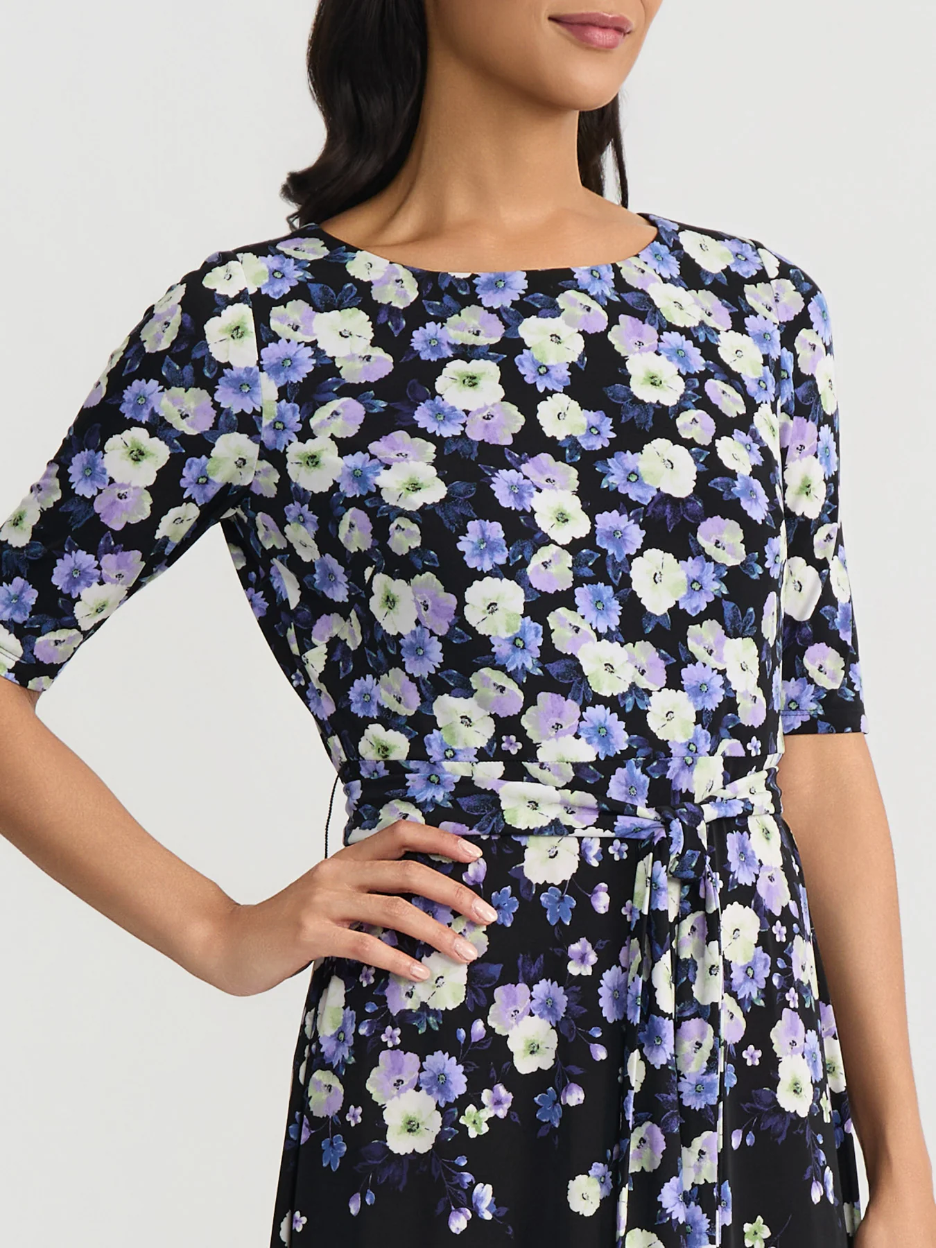 Short Sleeve Fit-and-Flare Dress, Everyday Knit - Image 4