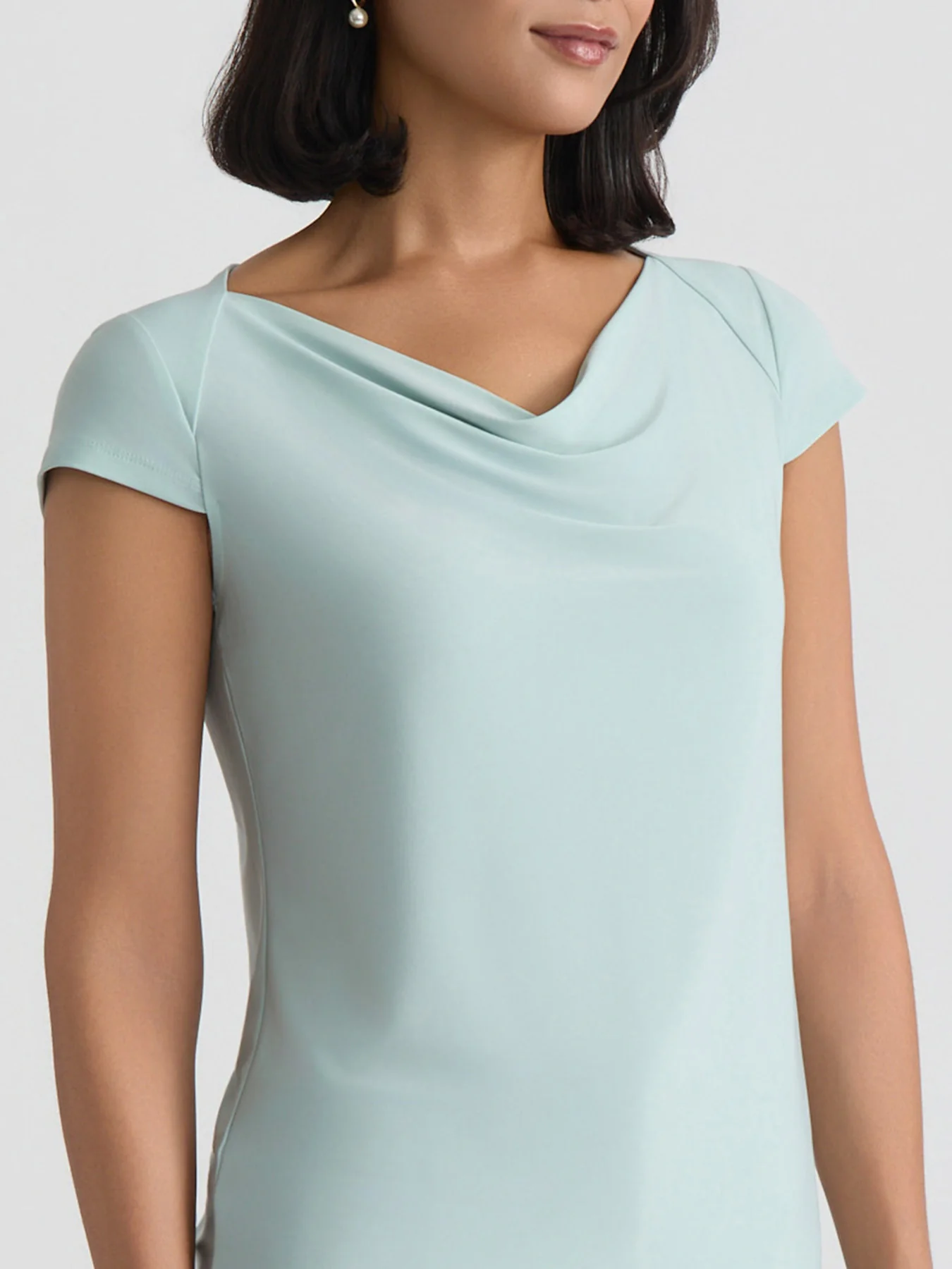Plus Sleeve Yoke Cap Sleeve Top, Everyday Knit - Image 4