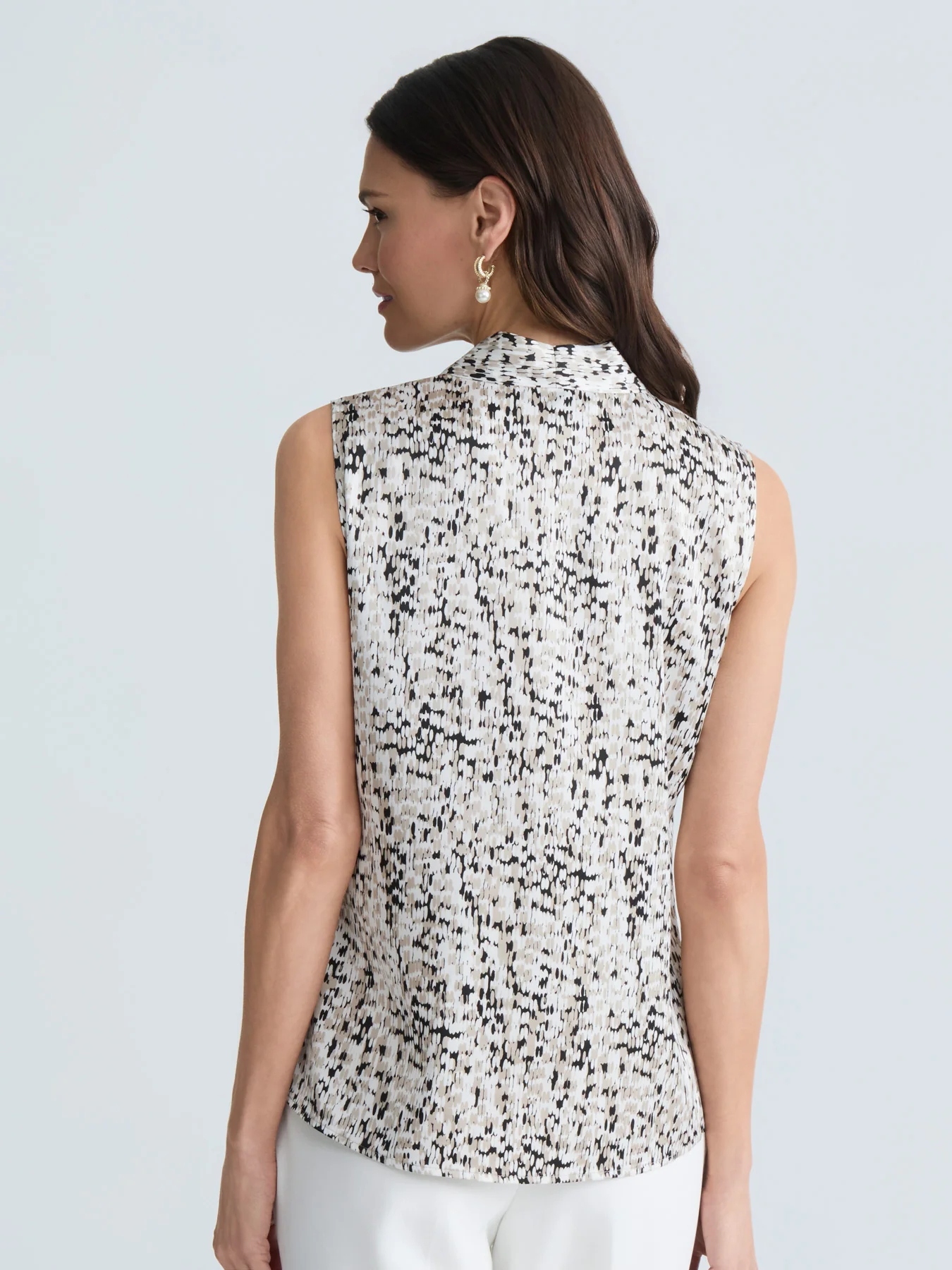 Plus Sleeveless Pleated Shoulder Blouse - Image 2