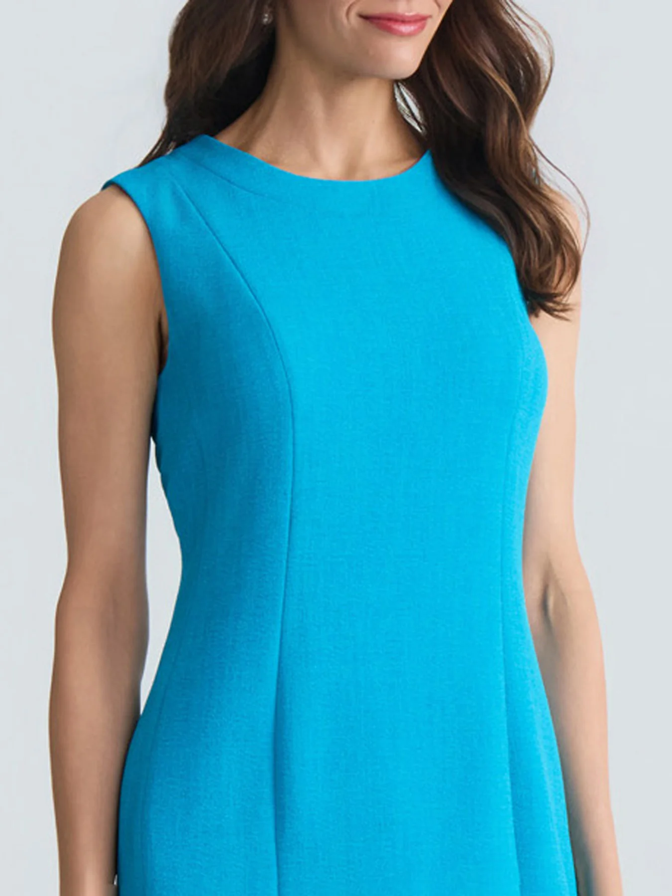 Sleeveless Sheath Dress, Pebble Crepe - Image 4