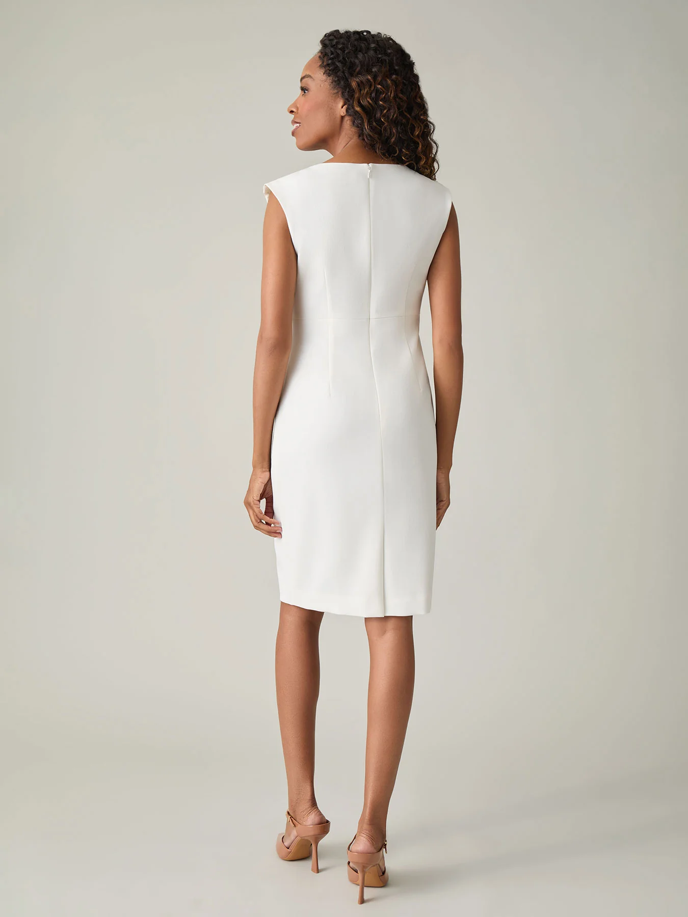 Split Neck Sheath Dress - Image 3