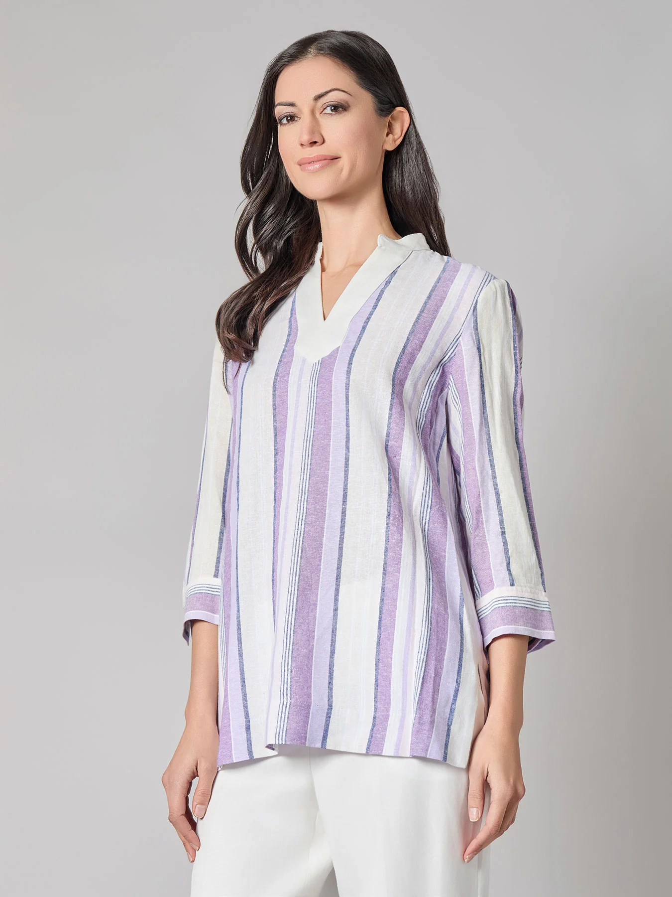 Striped Blouse, Linen - Image 2