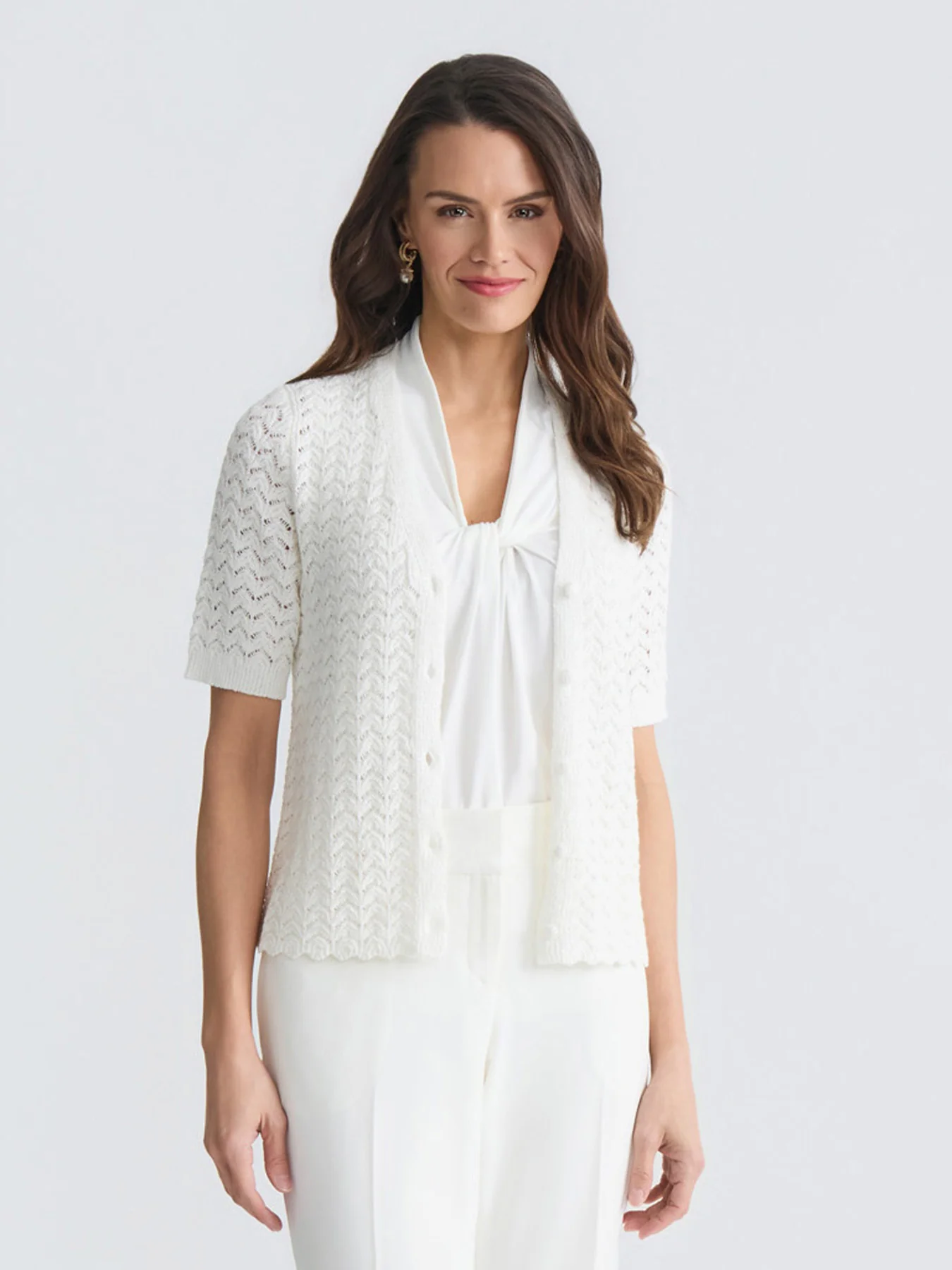 Texture Stitch Button Front Cardigan