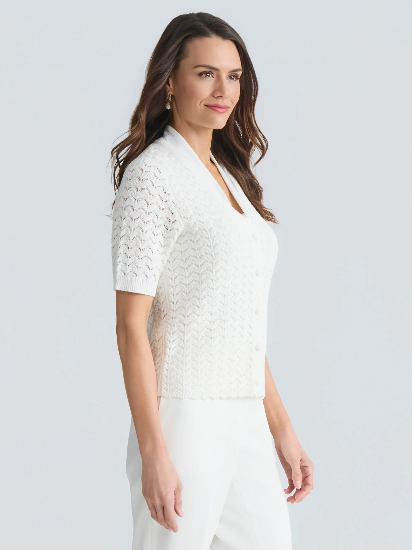 Texture Stitch Button Front Cardigan - Image 2