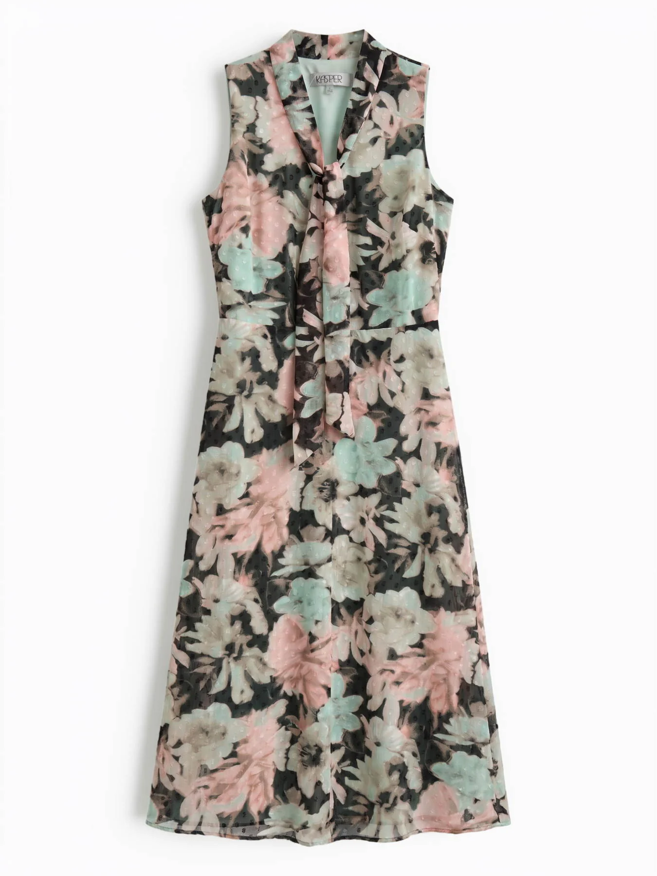 Tie Neck Printed Chiffon Dress - Image 5