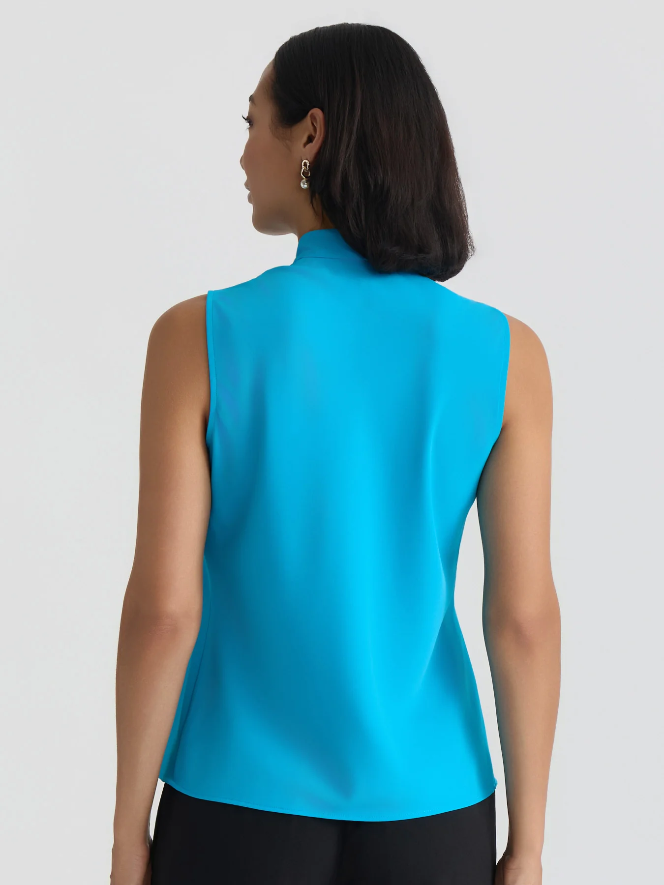 Tie Neck Sleeveless Blouse - Image 2