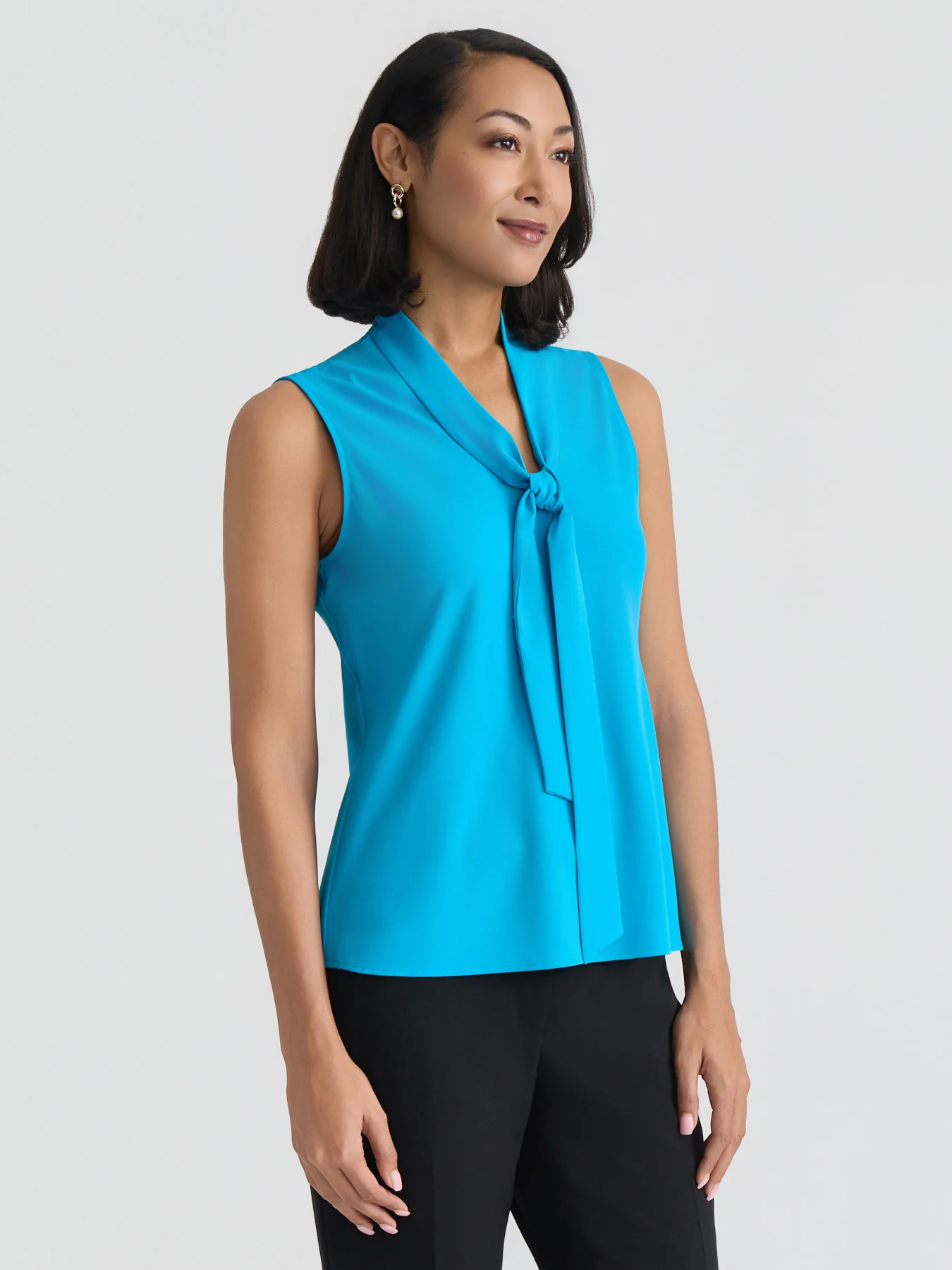 Tie Neck Sleeveless Blouse - Image 3