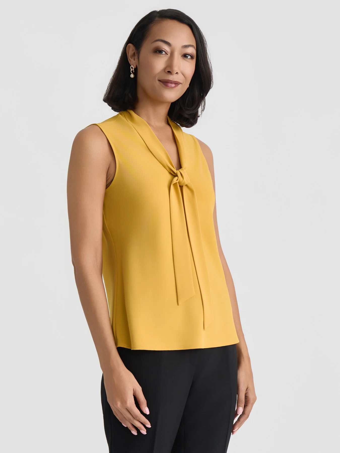 Tie Neck Sleeveless Blouse - Image 3