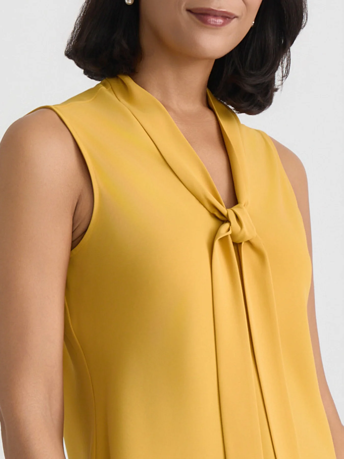 Tie Neck Sleeveless Blouse - Image 4
