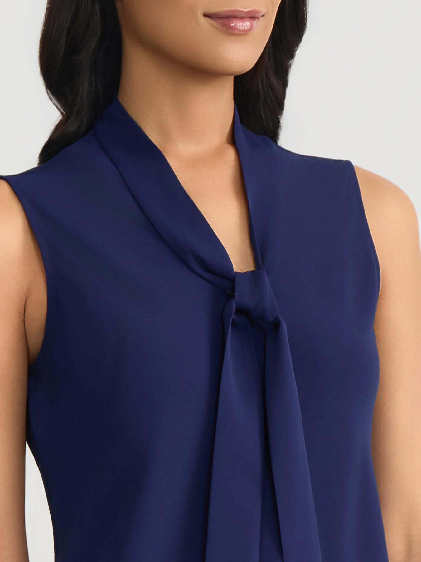 Tie Neck Sleeveless Blouse - Image 4