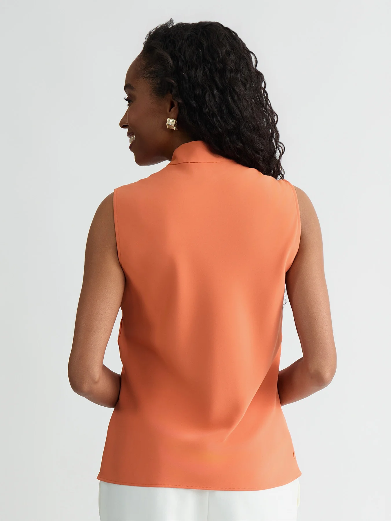 Tie Neck Sleeveless Blouse - Image 2
