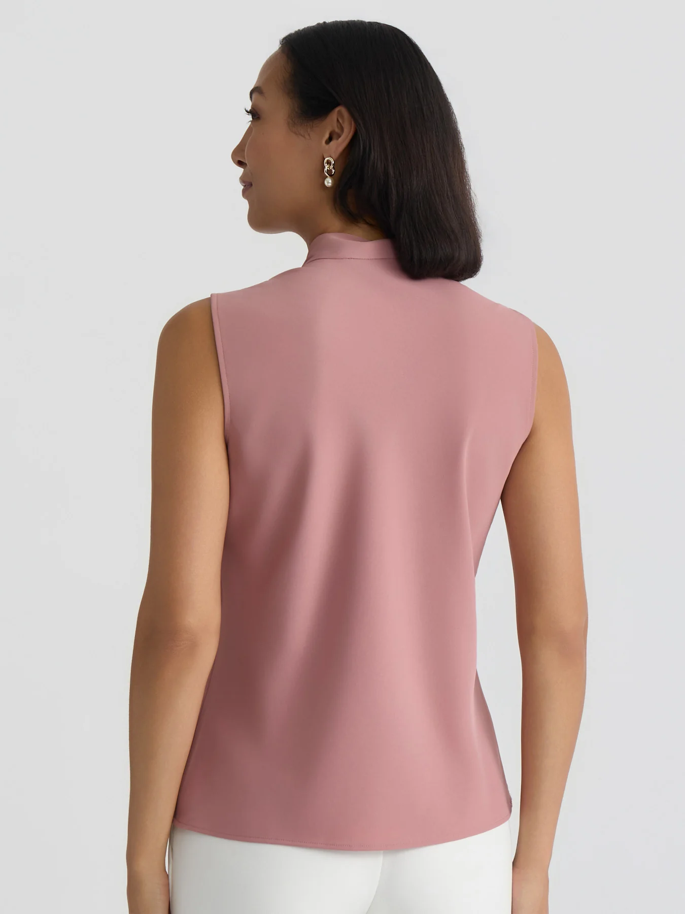 Tie Neck Sleeveless Blouse - Image 2
