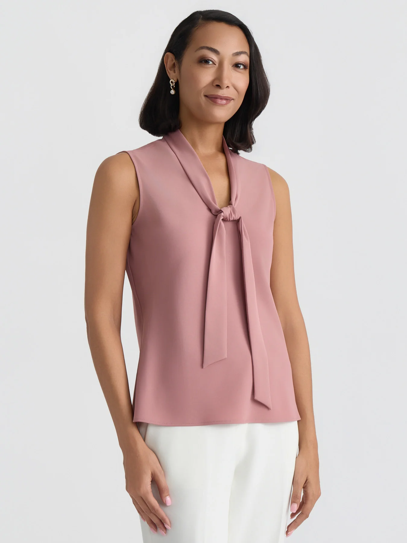 Tie Neck Sleeveless Blouse - Image 3