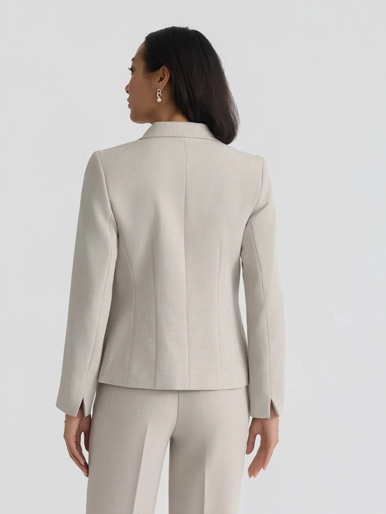 Two Button Blazer, Pebble Crepe - Image 3