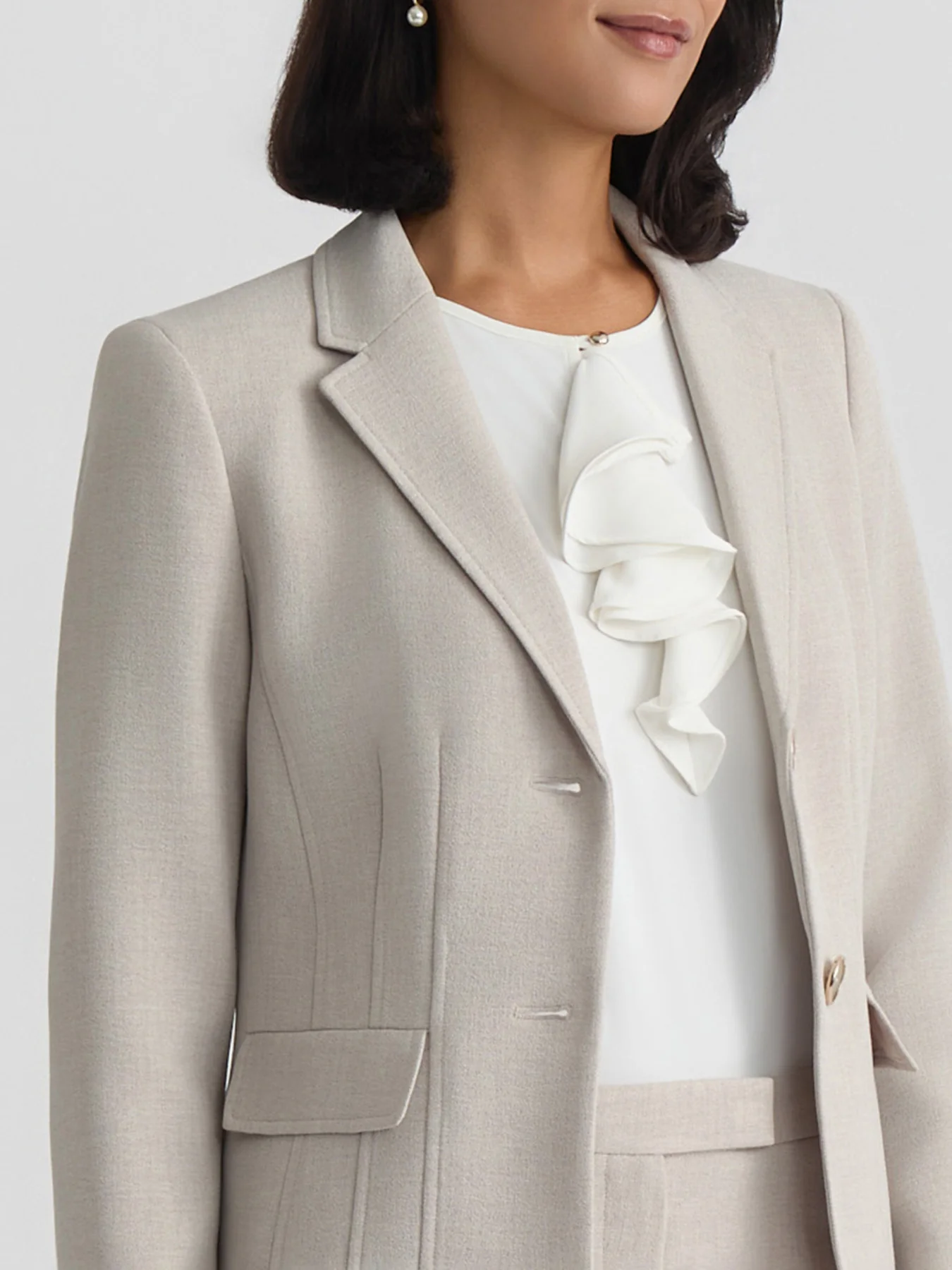 Two Button Blazer, Pebble Crepe - Image 4