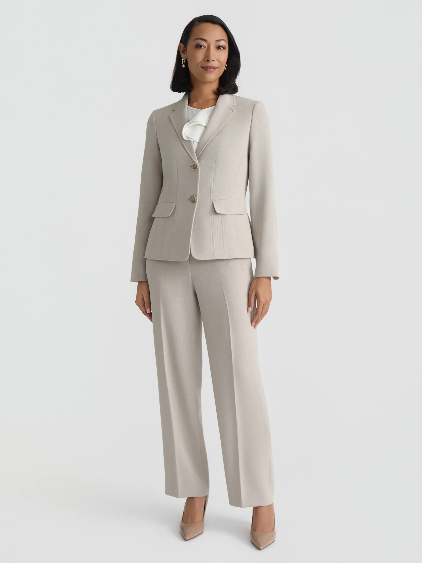 Two Button Blazer, Pebble Crepe - Image 5