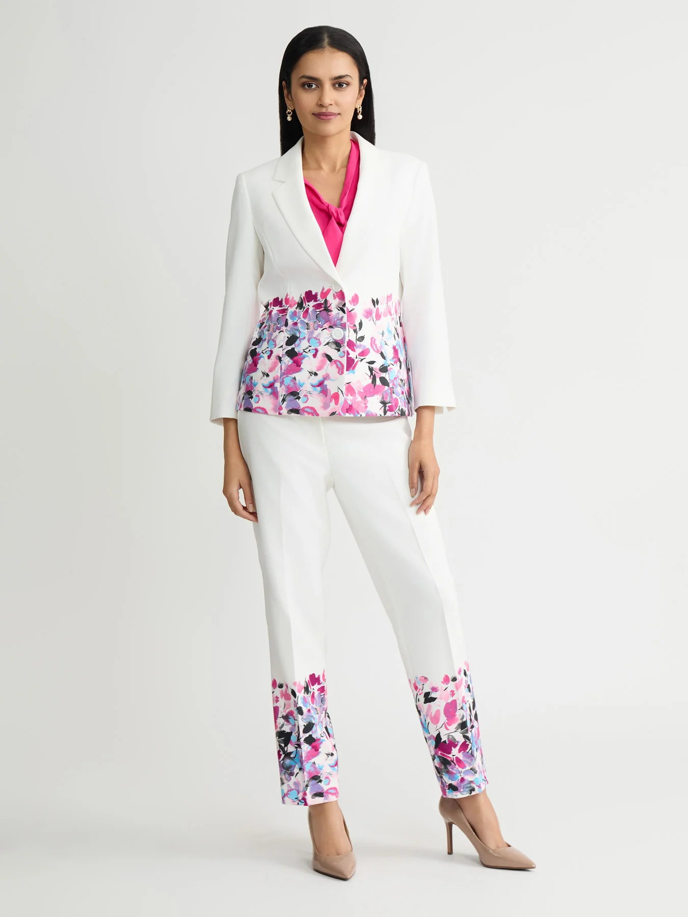 Two Button Blazer, Printed Scuba - Image 5