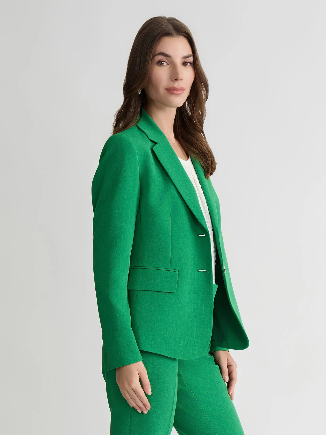 Two Button Blazer, Stretch Crepe - Image 2