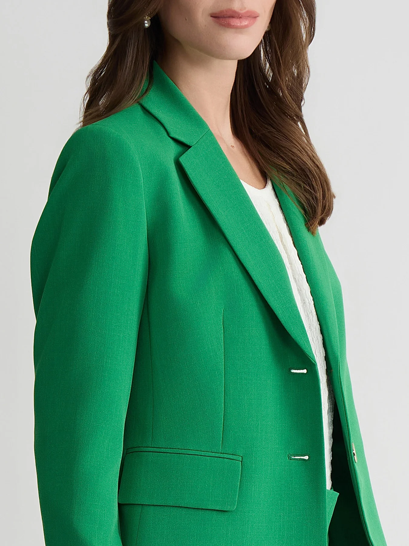 Two Button Blazer, Stretch Crepe - Image 4