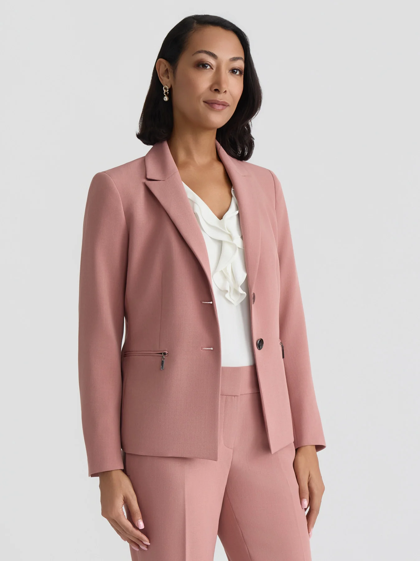 Two Button Blazer, Stretch Crepe - Image 2