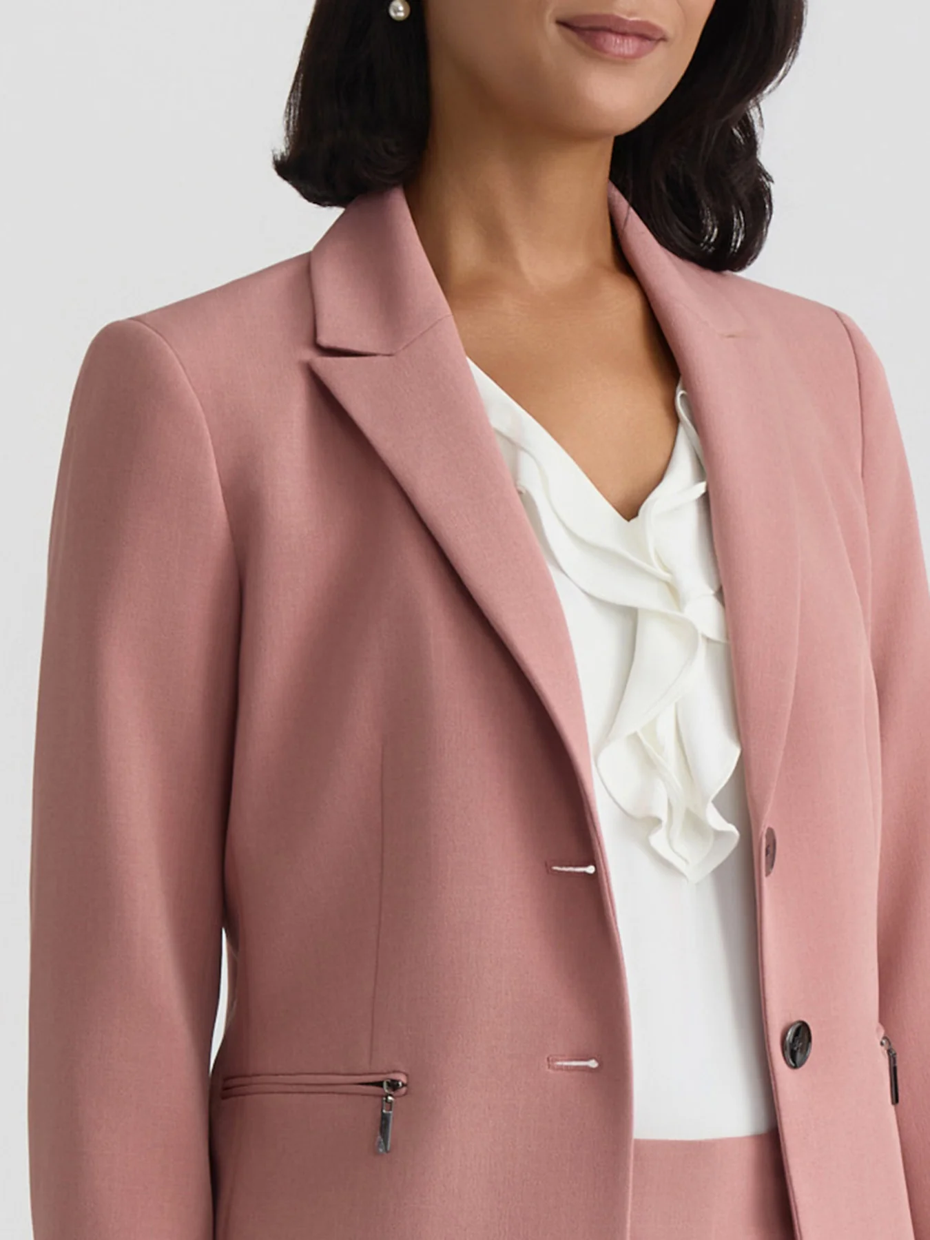 Two Button Blazer, Stretch Crepe - Image 4